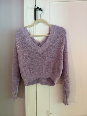 Altar'd State Pastel Lavender V-Neck Sweater